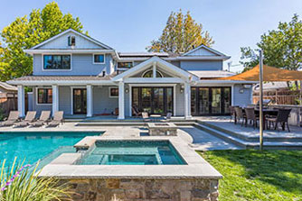 Premiere level pool with hot tub.